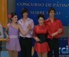 Guido, Tamara, Josefina και Gonzalo χορού στον πάγο πατινάζ ανταγωνισμού